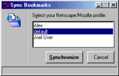 [The Sync Bookmarks window]